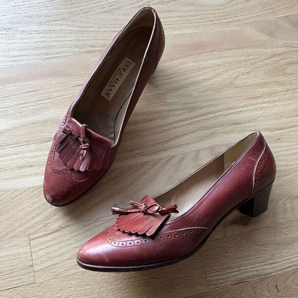 Cole Haan Vintage Womens Extra Narrow red Leather Loafers Slip On size 8.5AA - Picture 9 of 9